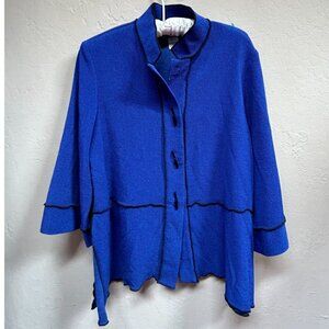 Vintage Gump's San Francisco Women's Small Blue Tunic Button Shirt Lagenlook